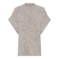 Soulmate meleret beige strikvest med rund hals