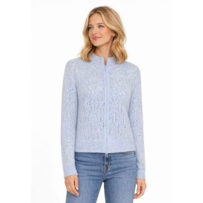 Soulmate lysebl� cardigan med hulm�nster og lynl�s