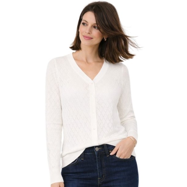 Soulmate cardigan creme strik med m�nster