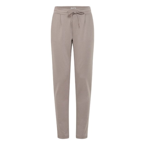 ICHI beige bukser med bindeb�nd og lige ben