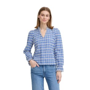 Bl� ICHI bluse med broderi