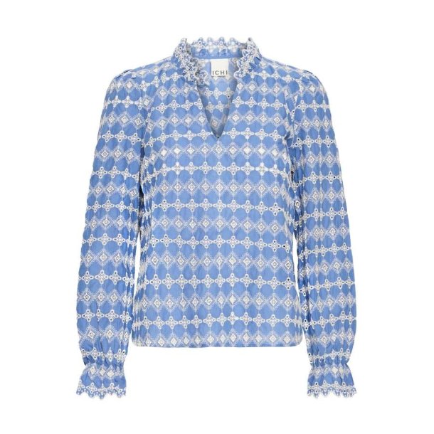 Bl� ICHI bluse med broderi