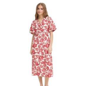 ICHI kjole med r�dt blomsterprint