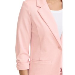 Fransa lys rosa blazer med revers og rynkede �rmer