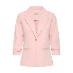 Fransa lys rosa blazer med revers og rynkede �rmer