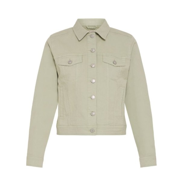 Lys gr�n jakke fra Fransa model 20609189 i bomuld med str�k