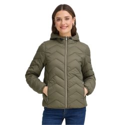 Olivengr�n overgangsjakke med h�tte fra Fransa model 20609336