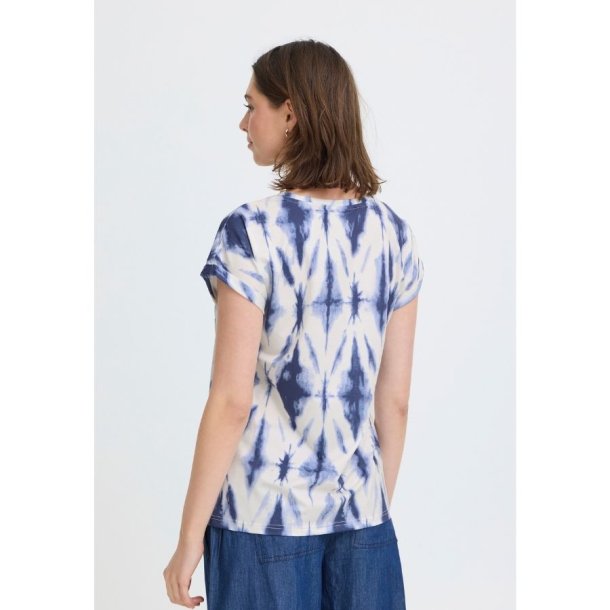 Fransa T-shirt med bl� tie-dye m�nster