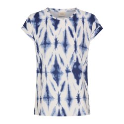 Fransa T-shirt med bl� tie-dye m�nster