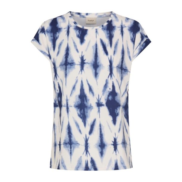 Fransa T-shirt med bl� tie-dye m�nster