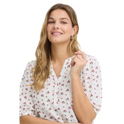 Fransa bluse med r�dt blomsterprint