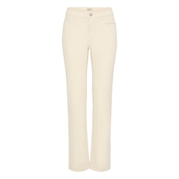 Fransa creme jeans med lige ben og stretch