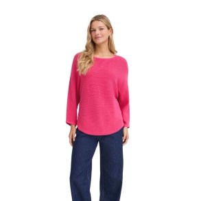 Pink Fransa strikbluse med trekvartrmer