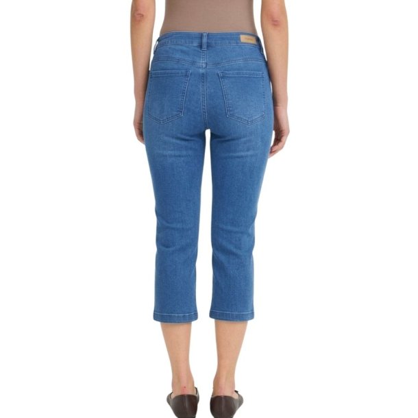 Fransa bl� capribukser i denimlook