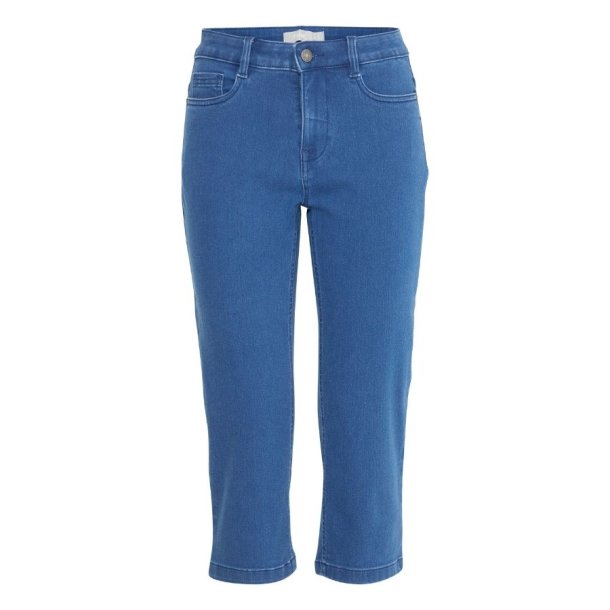Fransa bl� capribukser i denimlook