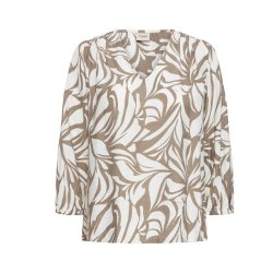 Beige og offwhite bluse med grafisk print fra Fransa model 20615424