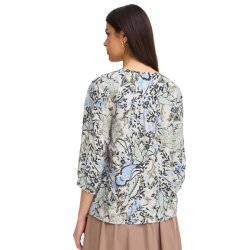 Bl� og beige m�nstret bluse fra Fransa model 20615424