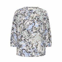 Bl� og beige m�nstret bluse fra Fransa model 20615424