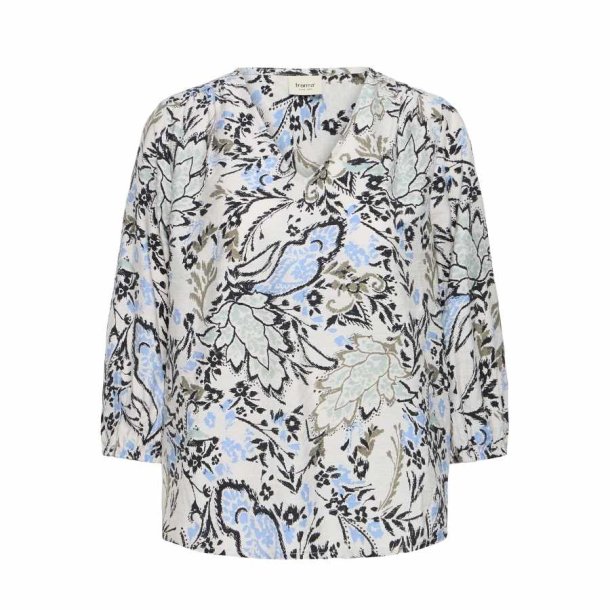 Bl� og beige m�nstret bluse fra Fransa model 20615424