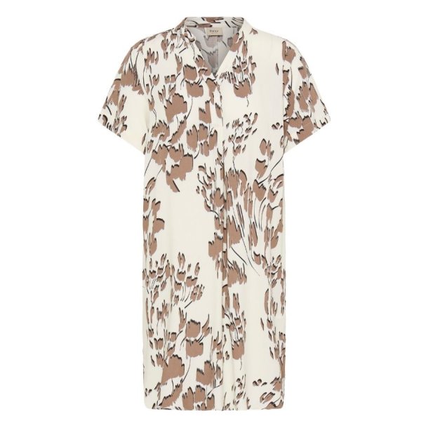 Fransa tunika med creme og sand print