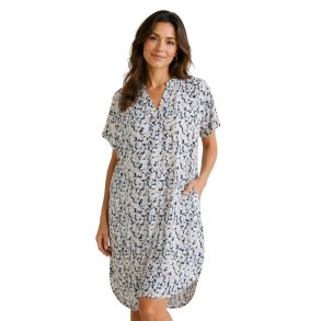 Fransa tunika med bl� og beige print