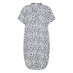 Fransa tunika med bl� og beige print