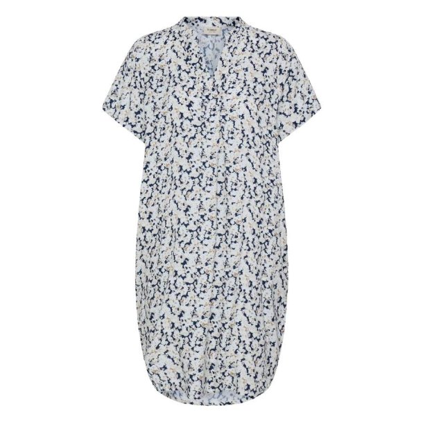 Fransa tunika med bl� og beige print