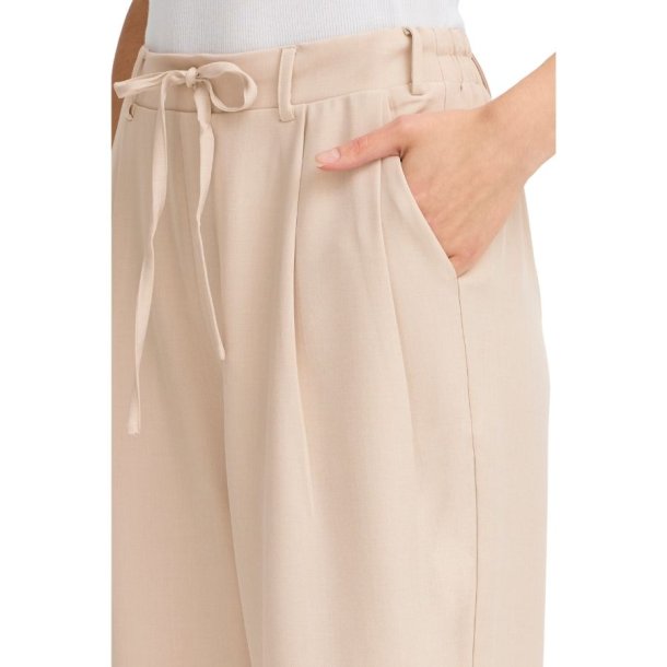 Fransa beige bukser med bindeb�nd