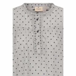 Fransa bluse med prikker og fl�sedetaljer