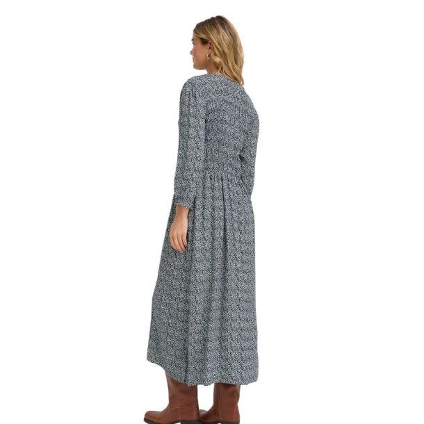 Mnstret navy/hvid lang kjole fra Fransa