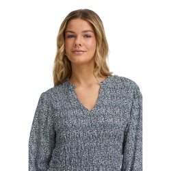 Mnstret navy/hvid lang kjole fra Fransa