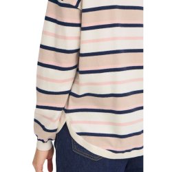 Stribet Fransa strikbluse i rosa og navy