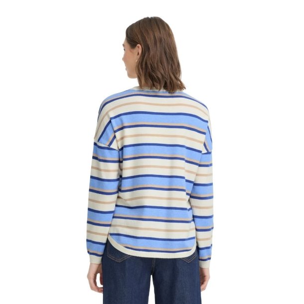 Stribet pullover i bl� nuancer fra Fransa model 20617428