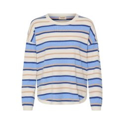 Stribet pullover i bl� nuancer fra Fransa model 20617428