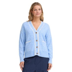 Fransa FRKENDRA lysebl� cardigan med kontrastkanter