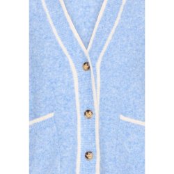 Fransa FRKENDRA lysebl� cardigan med kontrastkanter