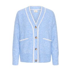 Fransa FRKENDRA lysebl� cardigan med kontrastkanter