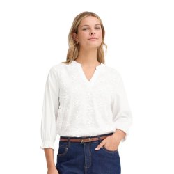 Fransa Frobbie hvid bluse med V-hals