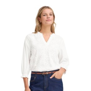 Fransa Frobbie hvid bluse med V-hals