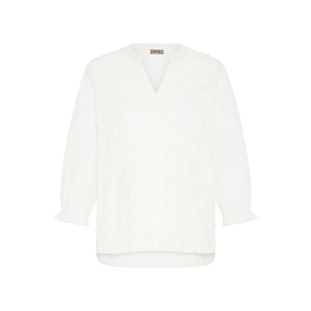 Fransa Frobbie hvid bluse med V-hals