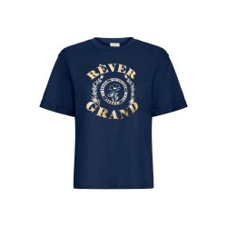 Marinebl Fransa T-shirt med guldprint