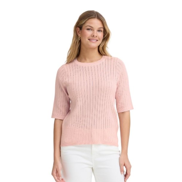 Fransa lyser�d bomulds pullover med kort �rme