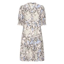 Fransa kjole med blomsterprint i viskosemix