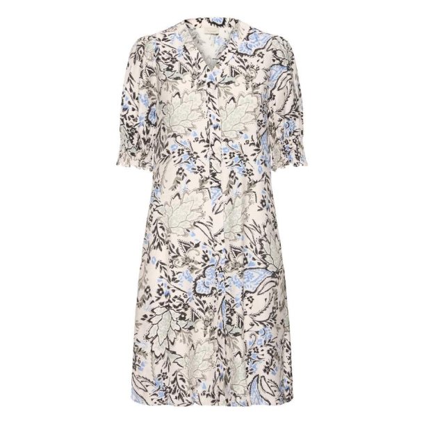 Fransa kjole med blomsterprint i viskosemix