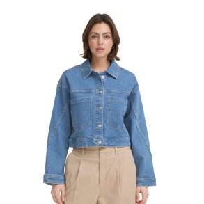 Bl� denimjakke fra Fransa model 20617546 i bomuld med str�k