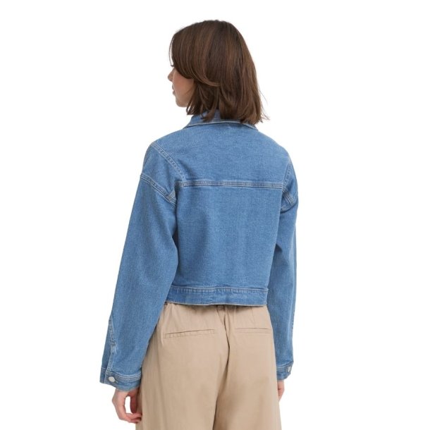 Bl� denimjakke fra Fransa model 20617546 i bomuld med str�k