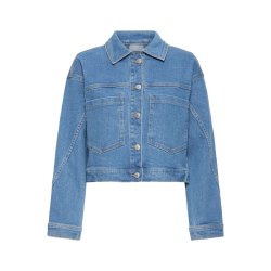 Bl� denimjakke fra Fransa model 20617546 i bomuld med str�k