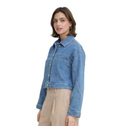 Bl� denimjakke fra Fransa model 20617546 i bomuld med str�k