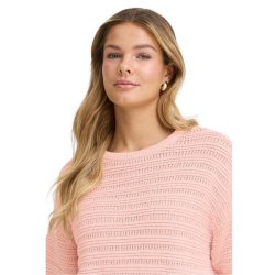 Fransa lyser�d pullover med strukturstrik og korte �rmer.