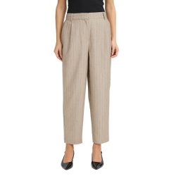 Fransa bukser i sandfarve med lodrette striber og lige ben